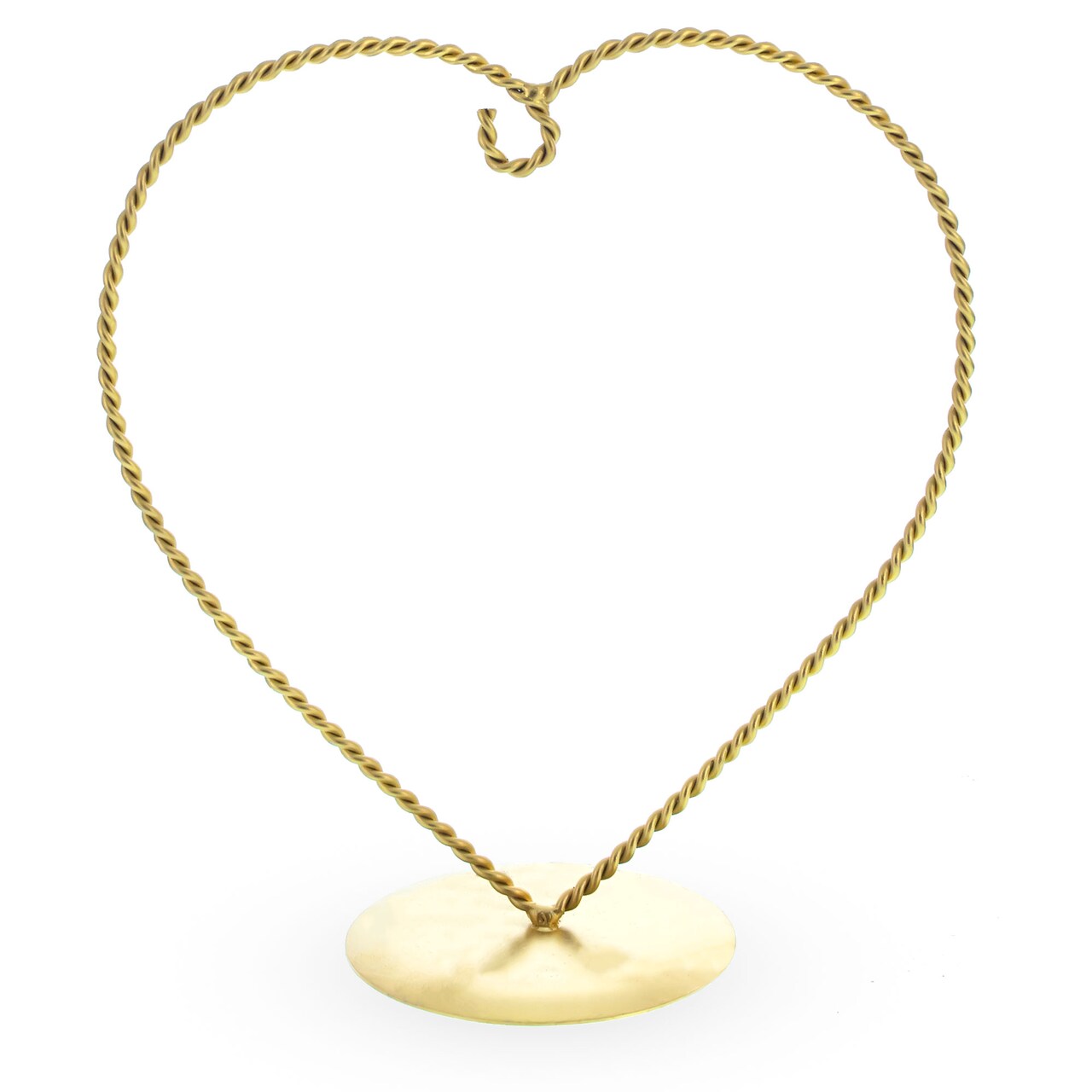 Heart-Shaped Twisted Gold Metal Ornament Display Stand 6.2 Inches (Poland)
